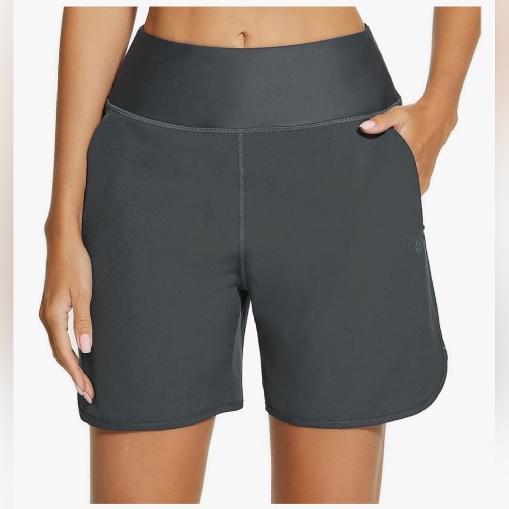 NWT Women's High Waisted Swim Shorts S Small - Picture 4 of 12